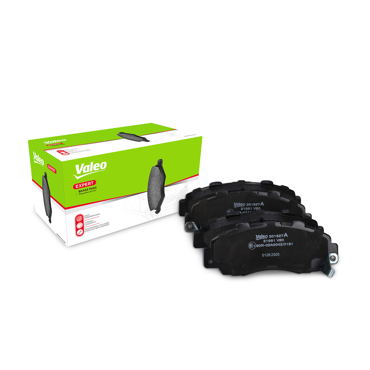 Jeu de 4 plaquettes de frein VALEO ref. 301627A